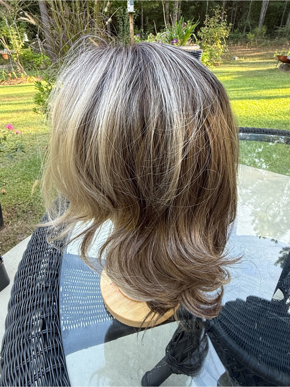 Multi-Tone Brown Wig with Blonde Highlights — Natural Layered Style - Picture 3 of 5